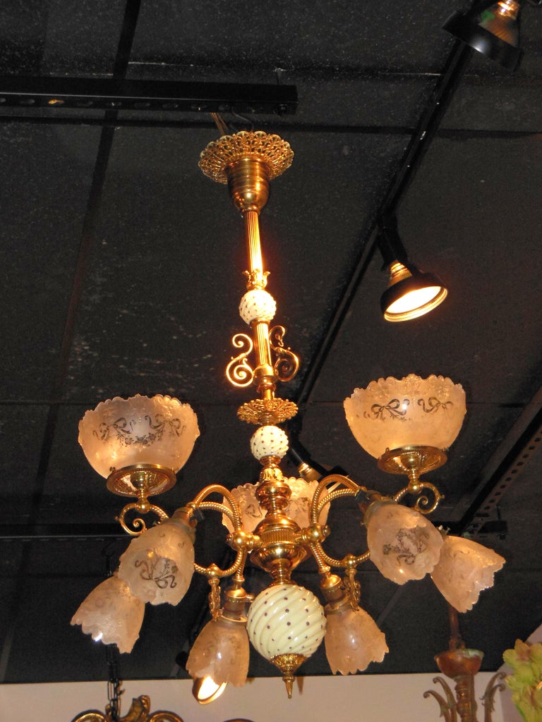 Antique Victorian Gas/Electric Chandelier For Sale at 1stDibs antique