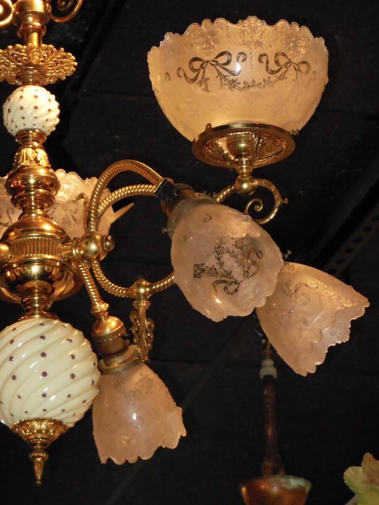 victorian gas chandelier