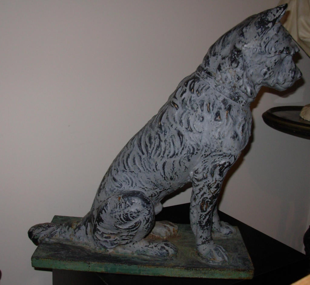 Antique Cast Iron and Zinc Dog Attributed to Fiske or Mott For Sale at