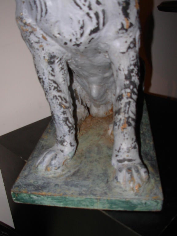 Antique Cast Iron and Zinc Dog Attributed to Fiske or Mott In Good Condition For Sale In Long Island, NY