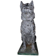 Antique Cast Iron and Zinc Dog Attributed to Fiske or Mott