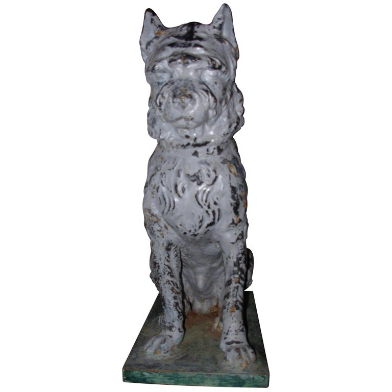 Antique Cast Iron and Zinc Dog Attributed to Fiske or Mott For Sale