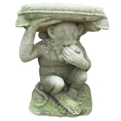 Monkey Garden Seat of Cast Stone