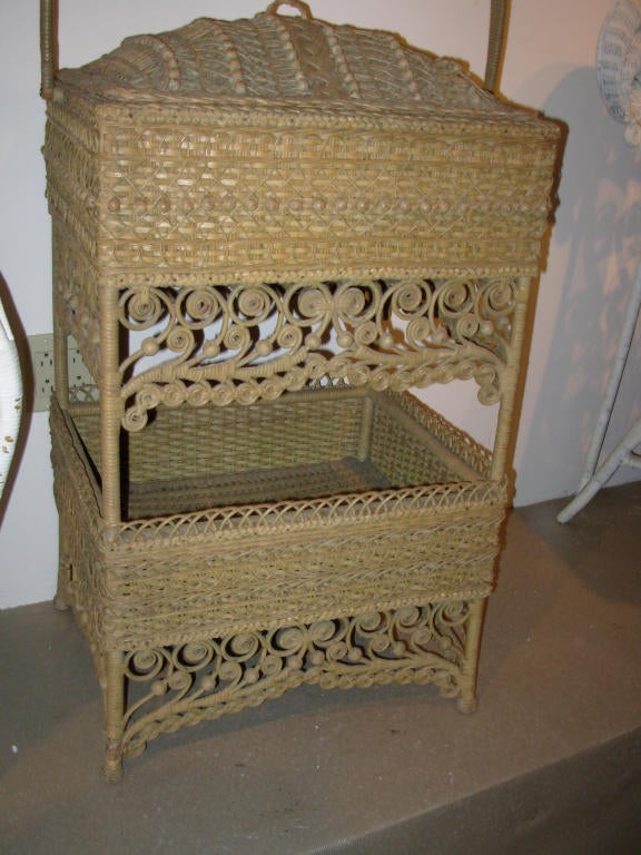 Wicker Elaborate Sewing Basket For Sale at 1stDibs