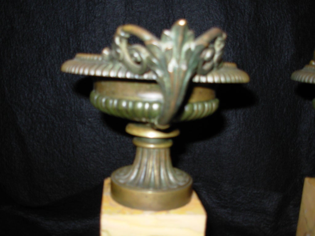 Pair of Bronze and Sienna Marble Tazza's For Sale 1