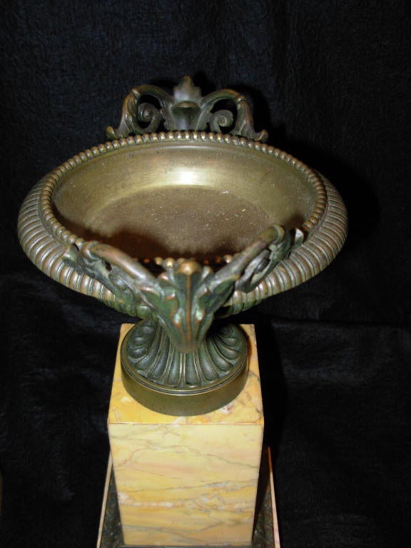 Pair of Bronze and Sienna Marble Tazza's For Sale 3