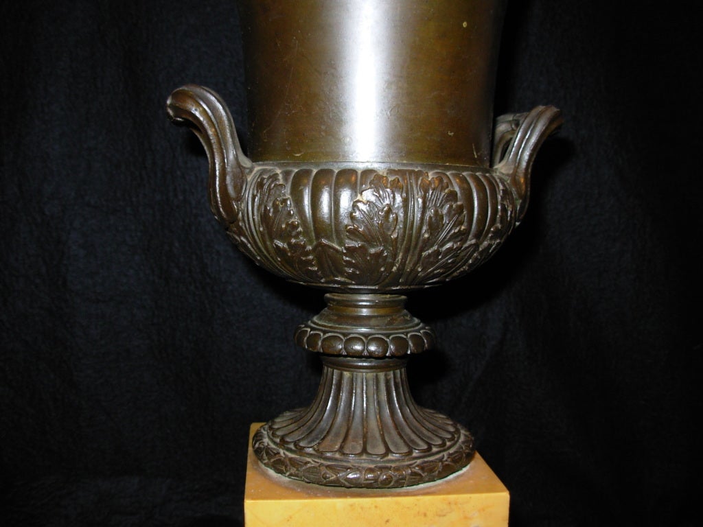 Grand Tour Bronze and Sienna Marble Urn For Sale