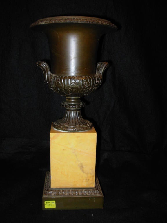 19th Century Bronze and Sienna Marble Urn For Sale
