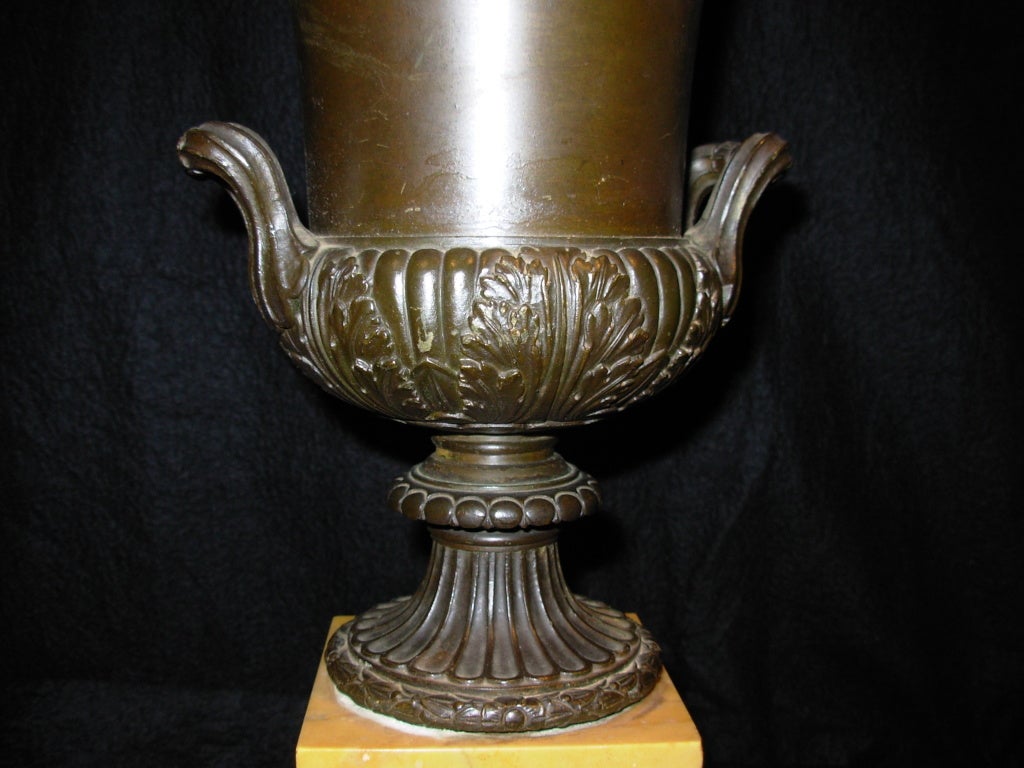 Bronze and Sienna Marble Urn For Sale 1