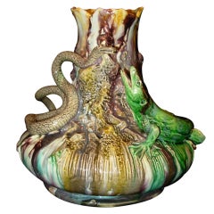 Palissy Ware Figural Vase