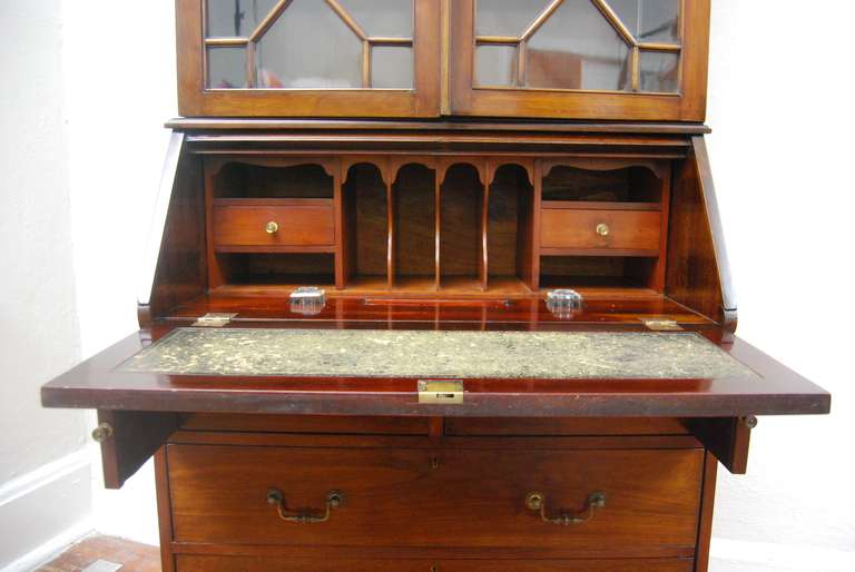 British Antique English Mahogany Secretary Bookcase For Sale