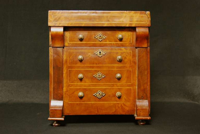 French Liquor Cellarette in Form of Miniature Chest