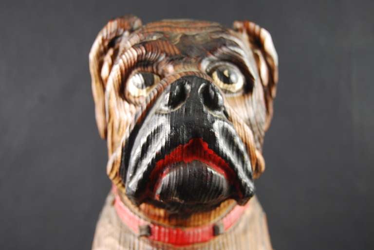Black Forest Handcarved Bulldog Cellarette For Sale 1