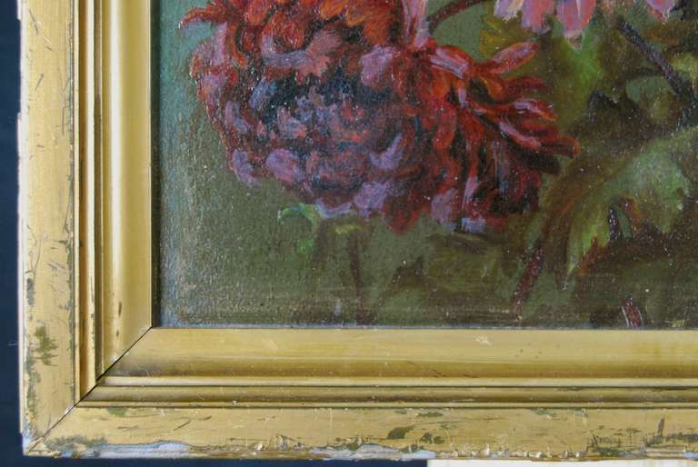 Pair of Oil on Tin Antique paintings, c. 1907 For Sale 3