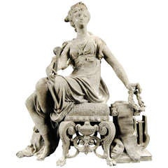 French Spelter Figure of Greek Goddess Terpsichore