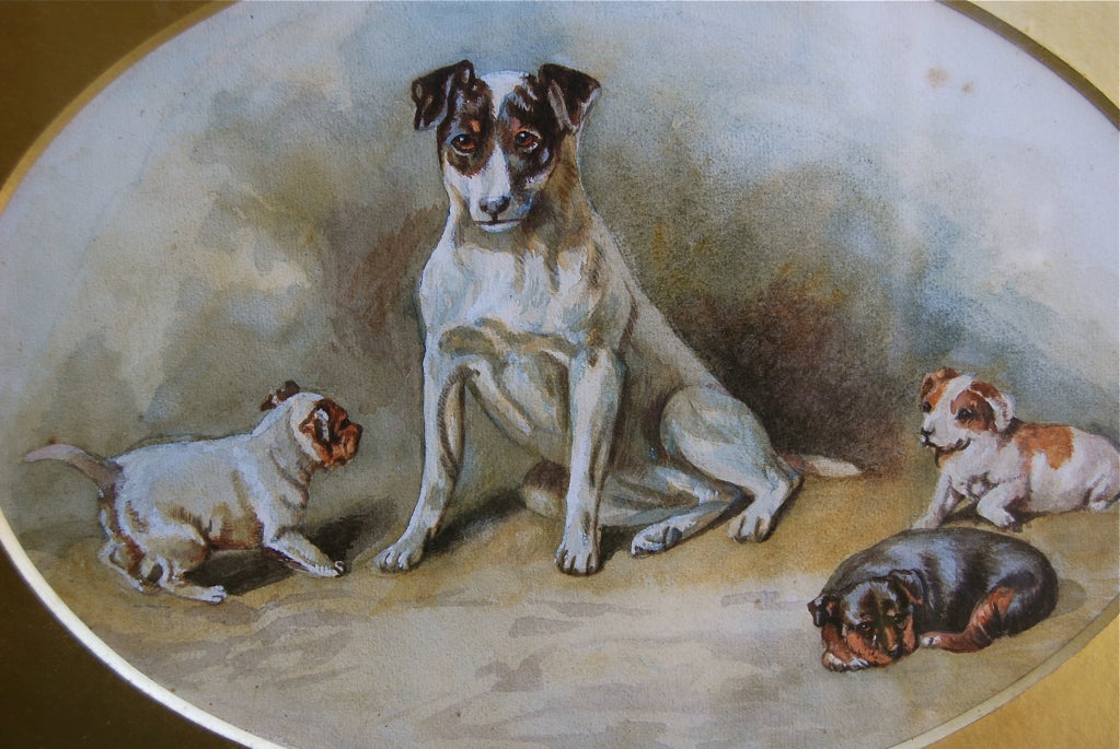 British Lovely Terrier Dog Painting For Sale
