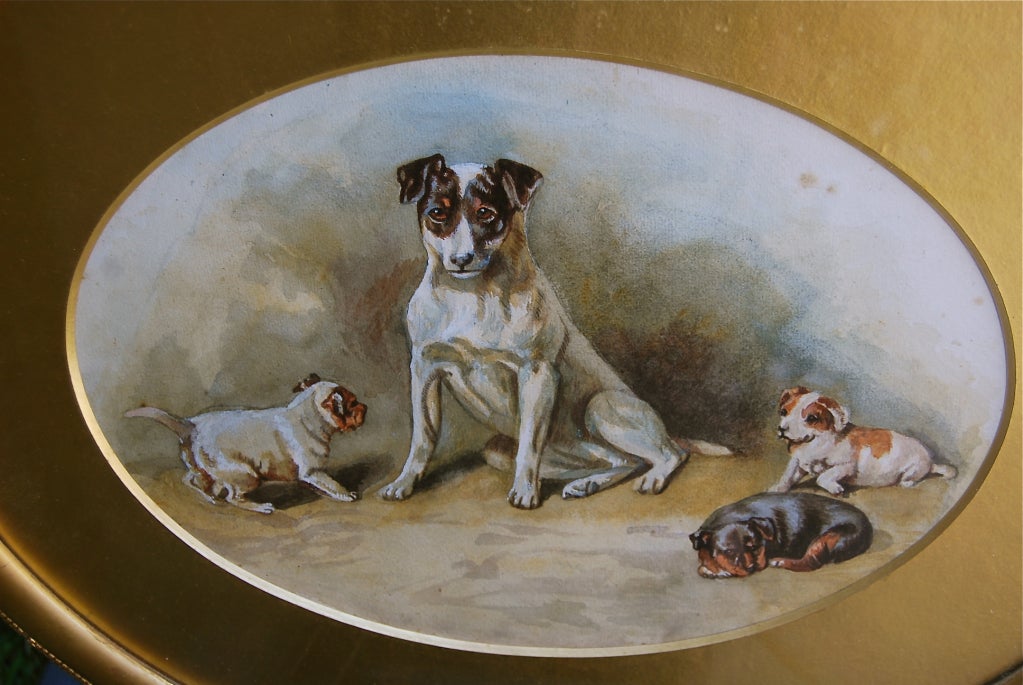 Lovely Terrier Dog Painting For Sale 3