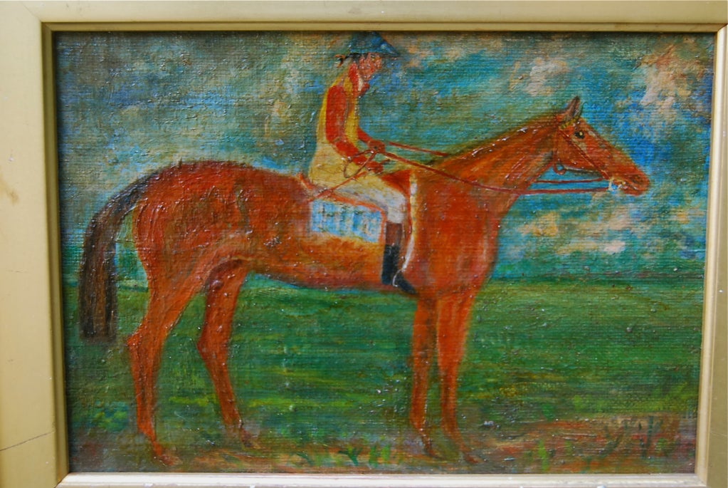 Pair of Horse Jockey Paintings