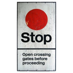 Vintage Railroad Crossing Gate Sign with BB Marks