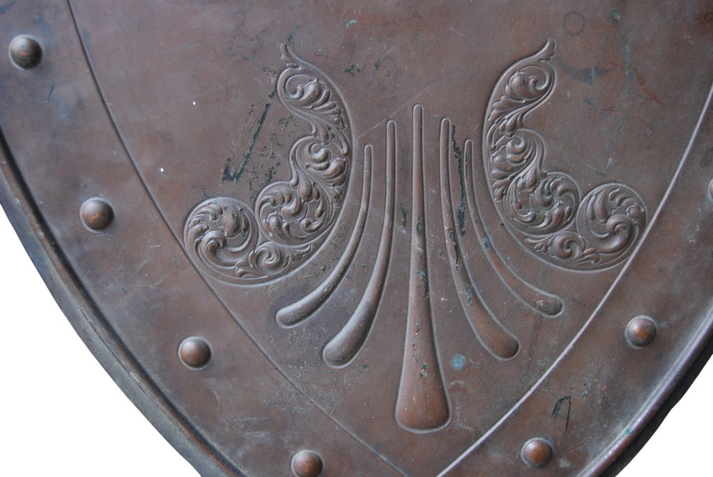 Antique Copper Plaques Shields In Good Condition For Sale In Charleston, SC