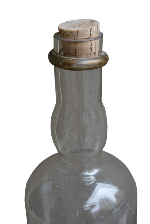 Antique Blown Bar Liquor Whisky Dispenser from The Great Western Railway In Good Condition For Sale In Charleston, SC