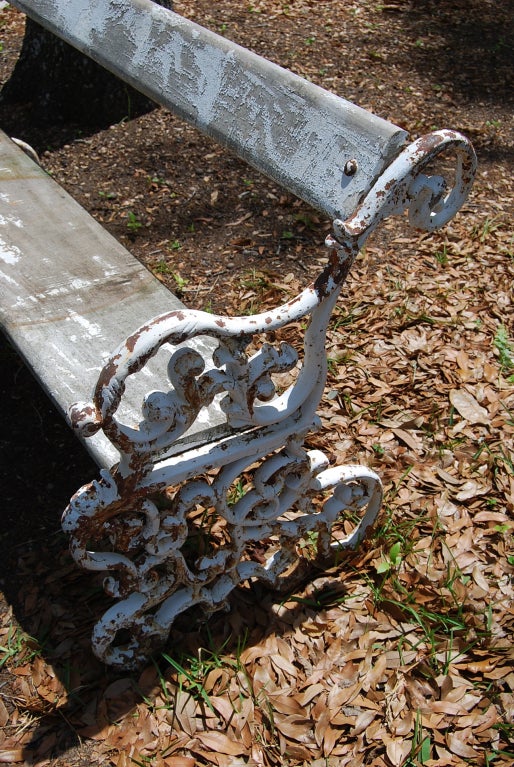 20th Century Cast Iron Garden Bench For Sale