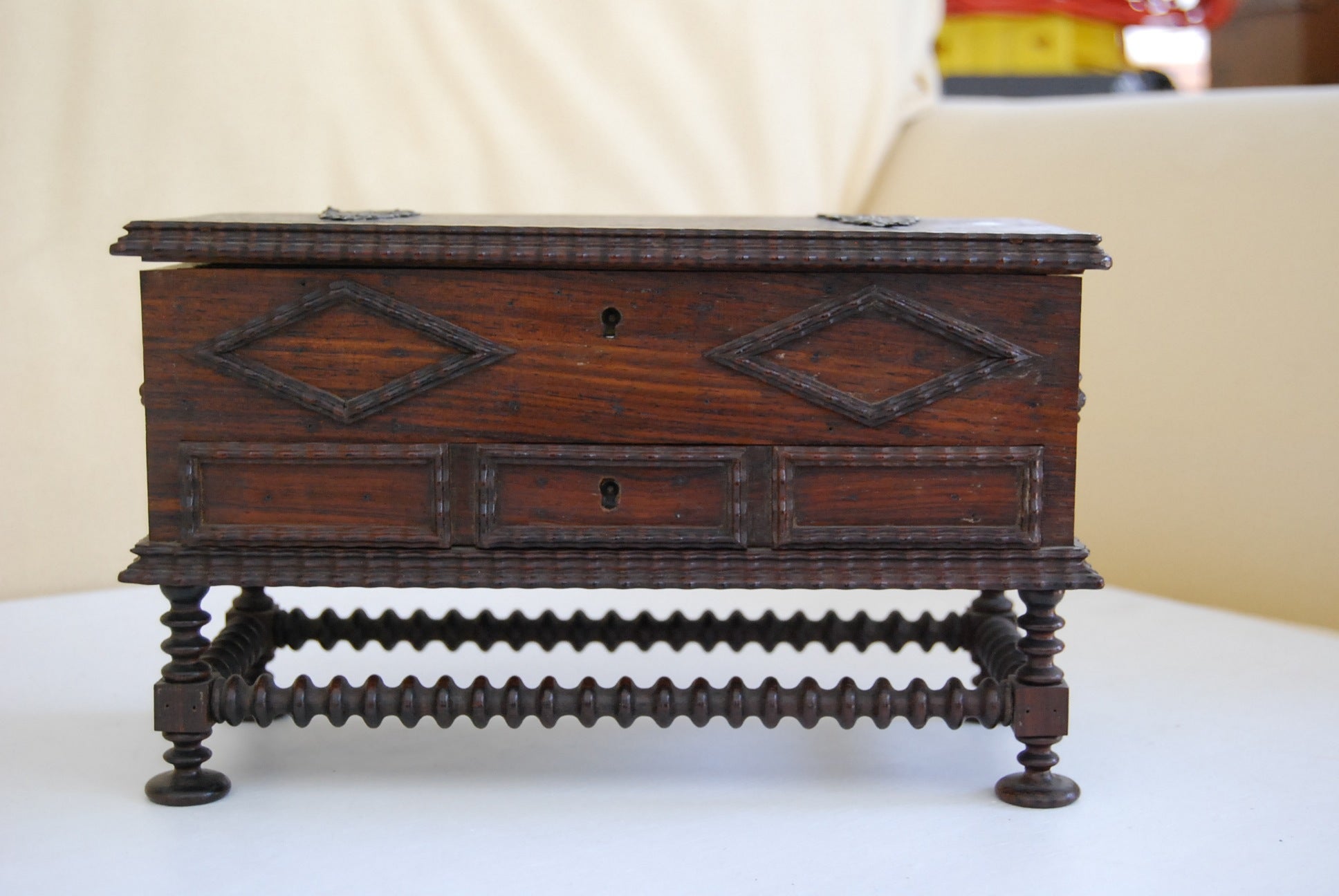Miniature Mule Chest Coromandel Jewelry Box For Sale