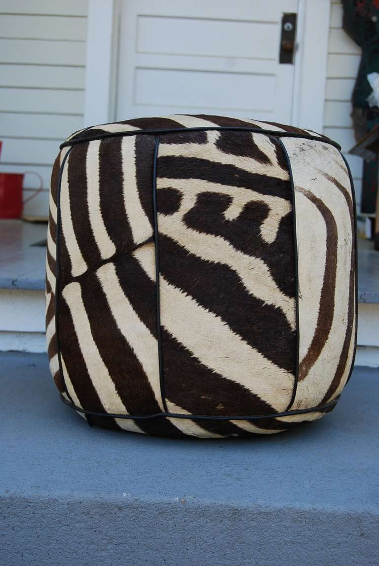 Zebra Pouf Ottoman