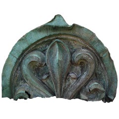 Antique Copper Parisian Verdigris Architectural Building Ornament