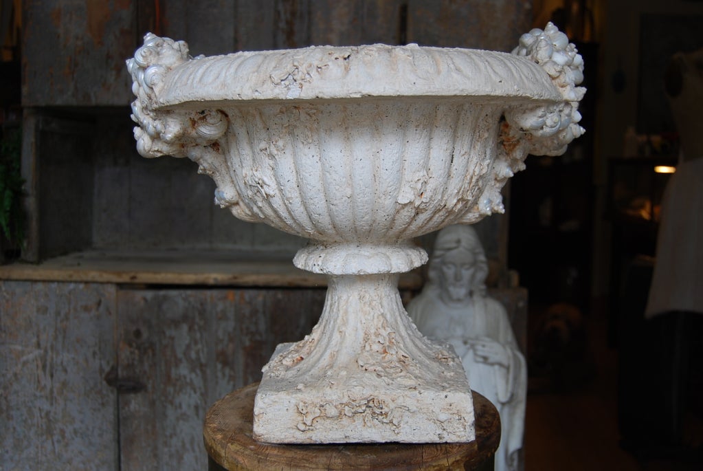 American Pair of shell encrusted urns planters