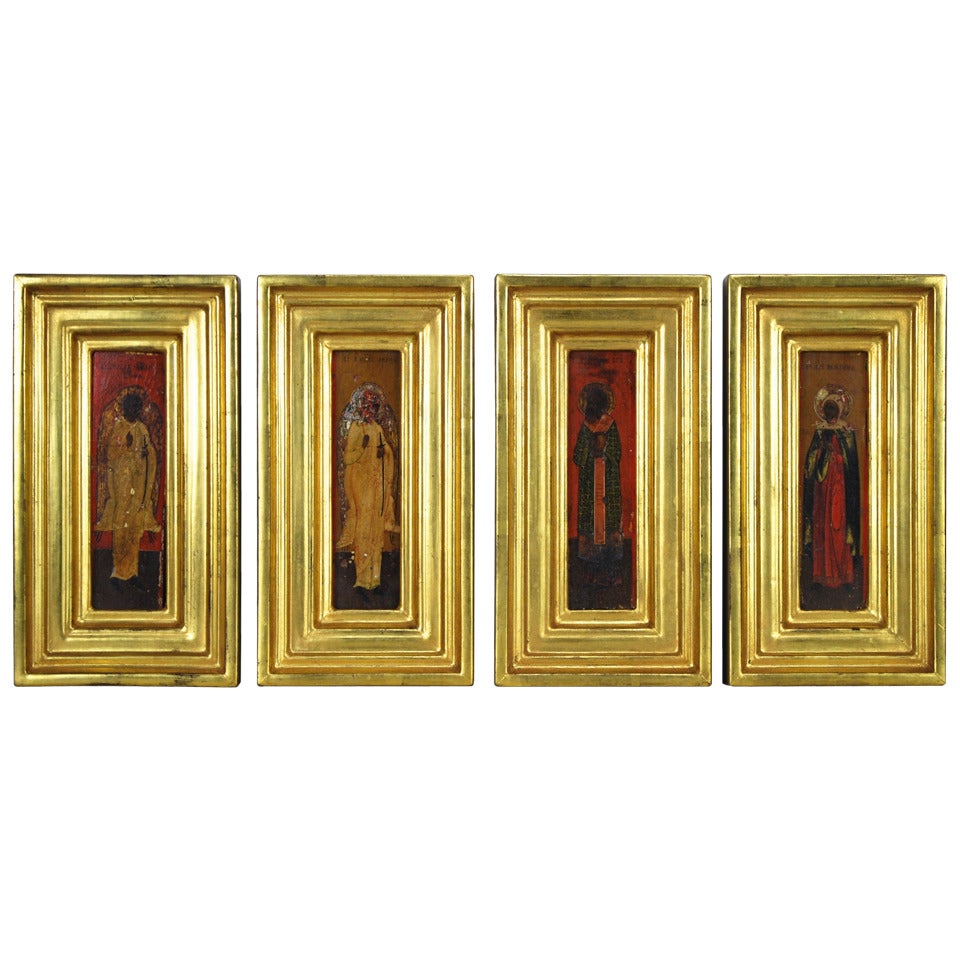 Set of Four Russian Icons, 1840 For Sale