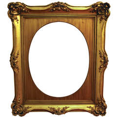 Large Heavily Carved French Frame, 1940s