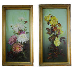 Pair of Oil on Tin Antique paintings, c. 1907