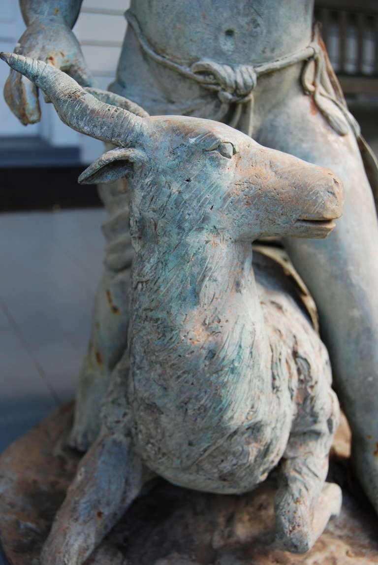 Putti with Goat Bronze For Sale 2