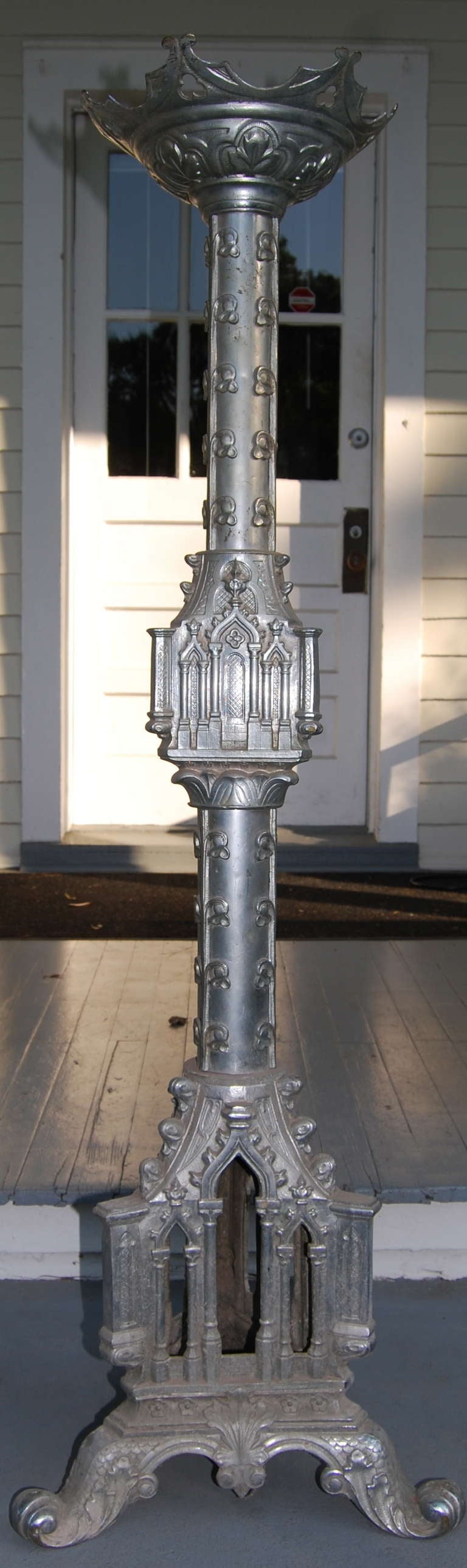 Pair Gothic Torchiere Candlestick