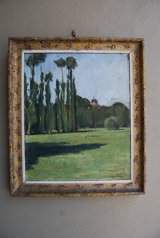 Oil on canvas of French Countryside.
