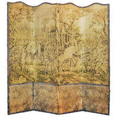 French Jacquard Woven Tapestry Screen, 1880