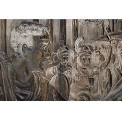 Extra Large Wood Block Printing Panel Roman Architecture