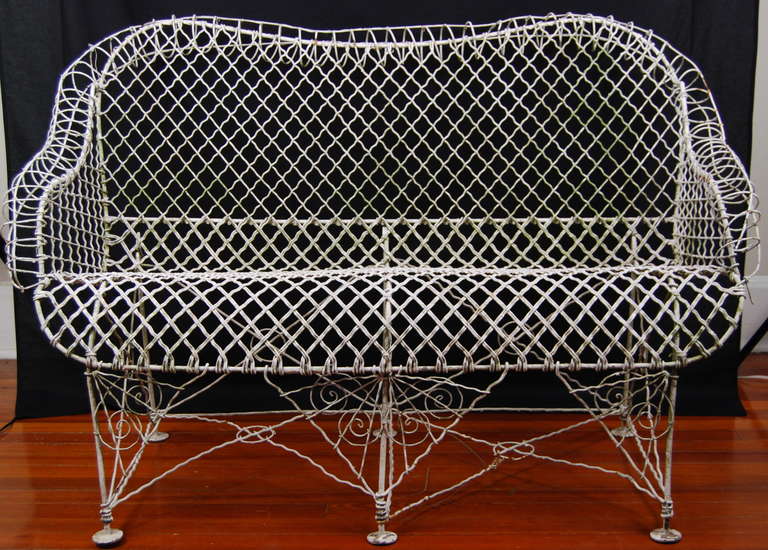 Victorian Wirework Garden Bench