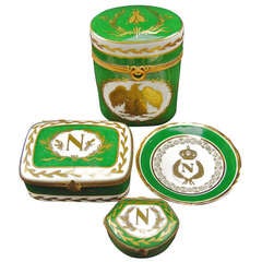 Vintage Set of Four Napoleonic Items - Green, c. 1900-50
