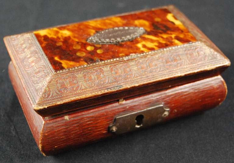 French Tortoise and Leather Box, c. 1870
