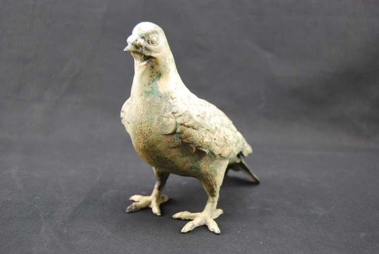 Set of three French cast-iron pigeons, 1950 1