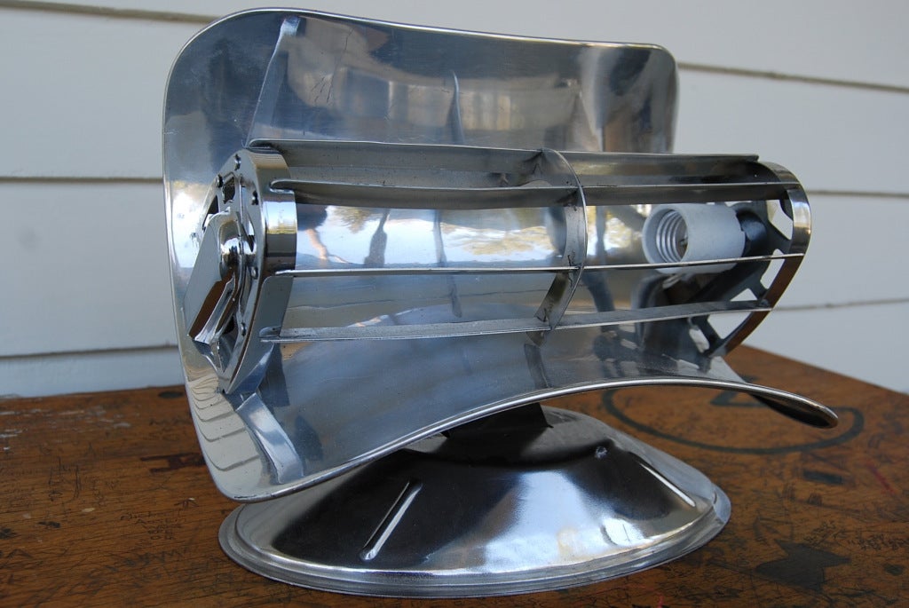 English Roaring 20's Art Deco Chrome Heater Converted to Table Lamp