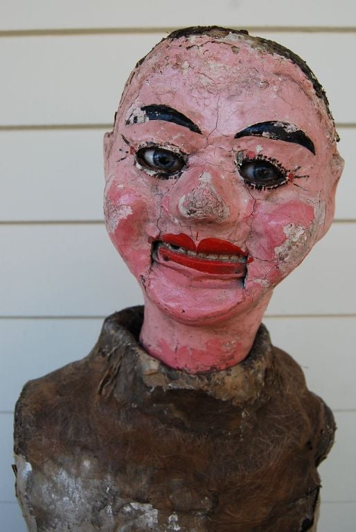 Very rare Arthur Quisto Ventriloquist Doll on custom stand.