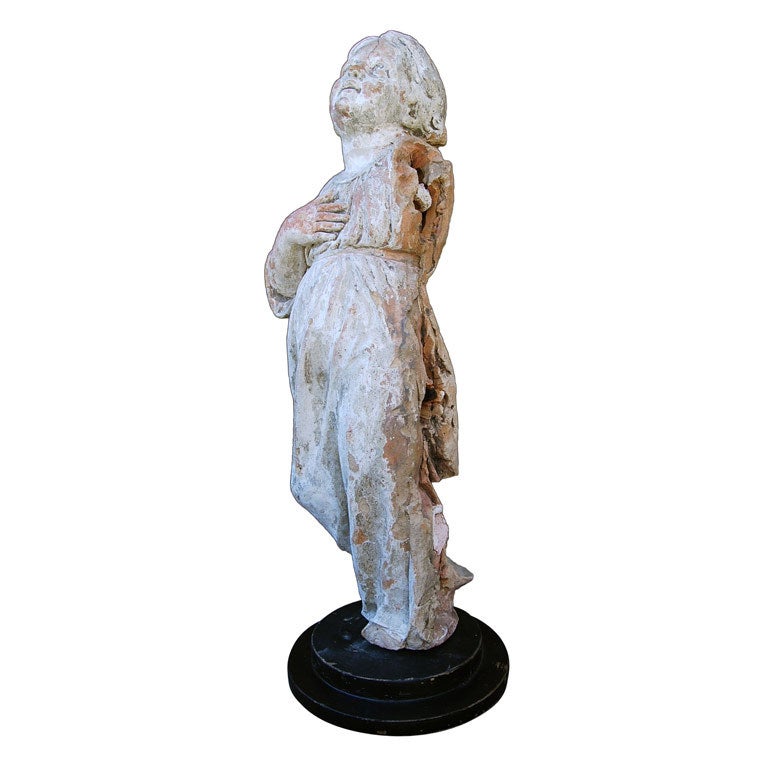 French Terracotta Statue of Bébé Jésus For Sale
