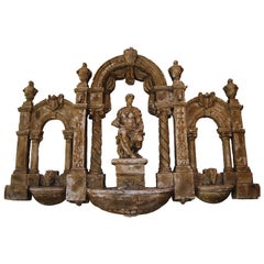 Vintage Large Plaster Roman Sculpture Wall Hanging