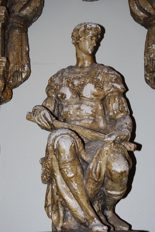 Vintage Large Plaster Roman Sculpture Wall Hanging