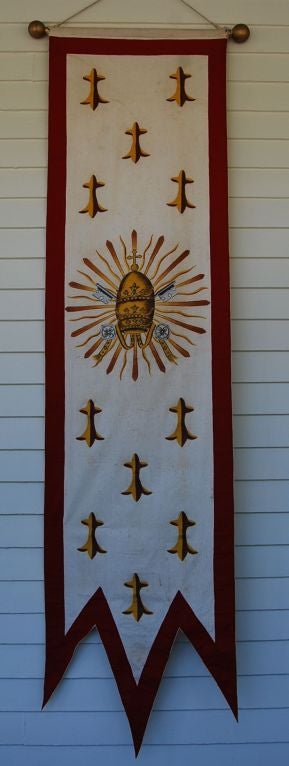 Pair of Antique Church Banners hand painted.