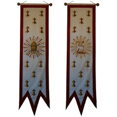 Pair Antique Church Banners