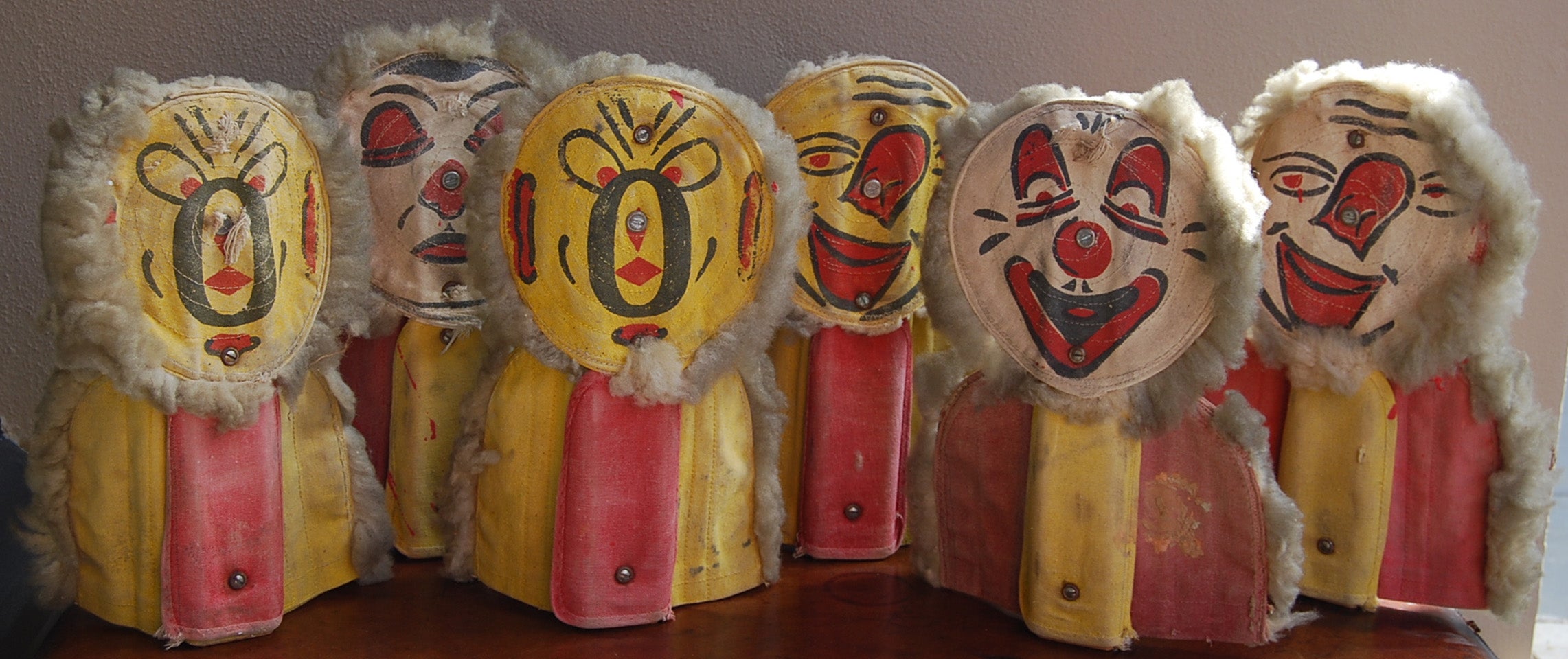 Set of 6 Knock Down Carnival Dolls
